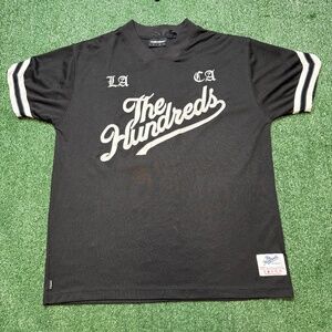 The Hundreds Football Jersey Men's Size L Black Short Sleeve Streetwear Tee